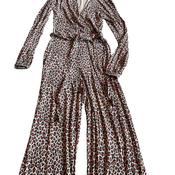 LTS Long Tall Sally Animal Print Long Sleeve Jumpsuit Stretch Comfy Size 6-8 - Picture 5 of 11